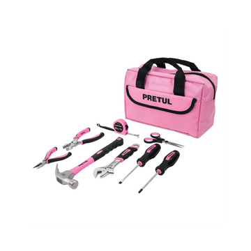 Set de herramientas rosas 8 piezas